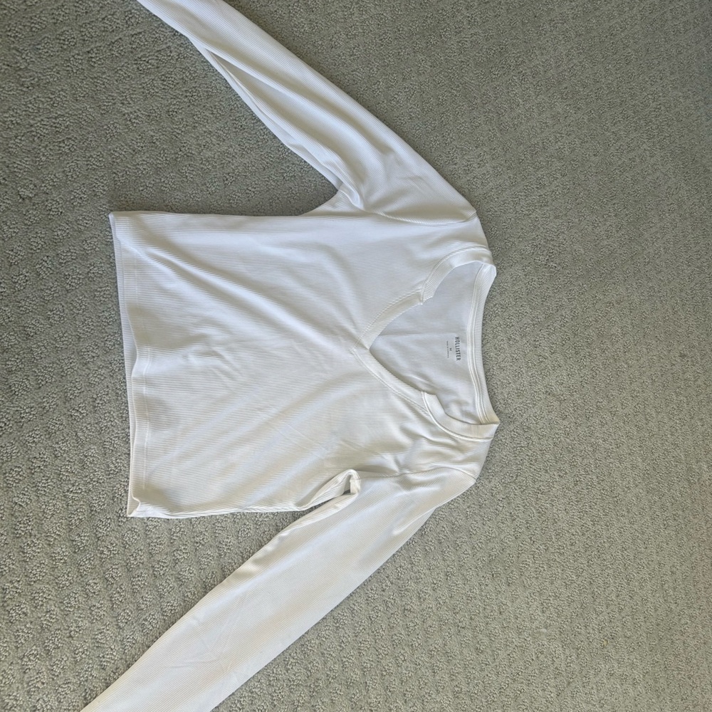 Hollister Women's White Long Sleeve Top